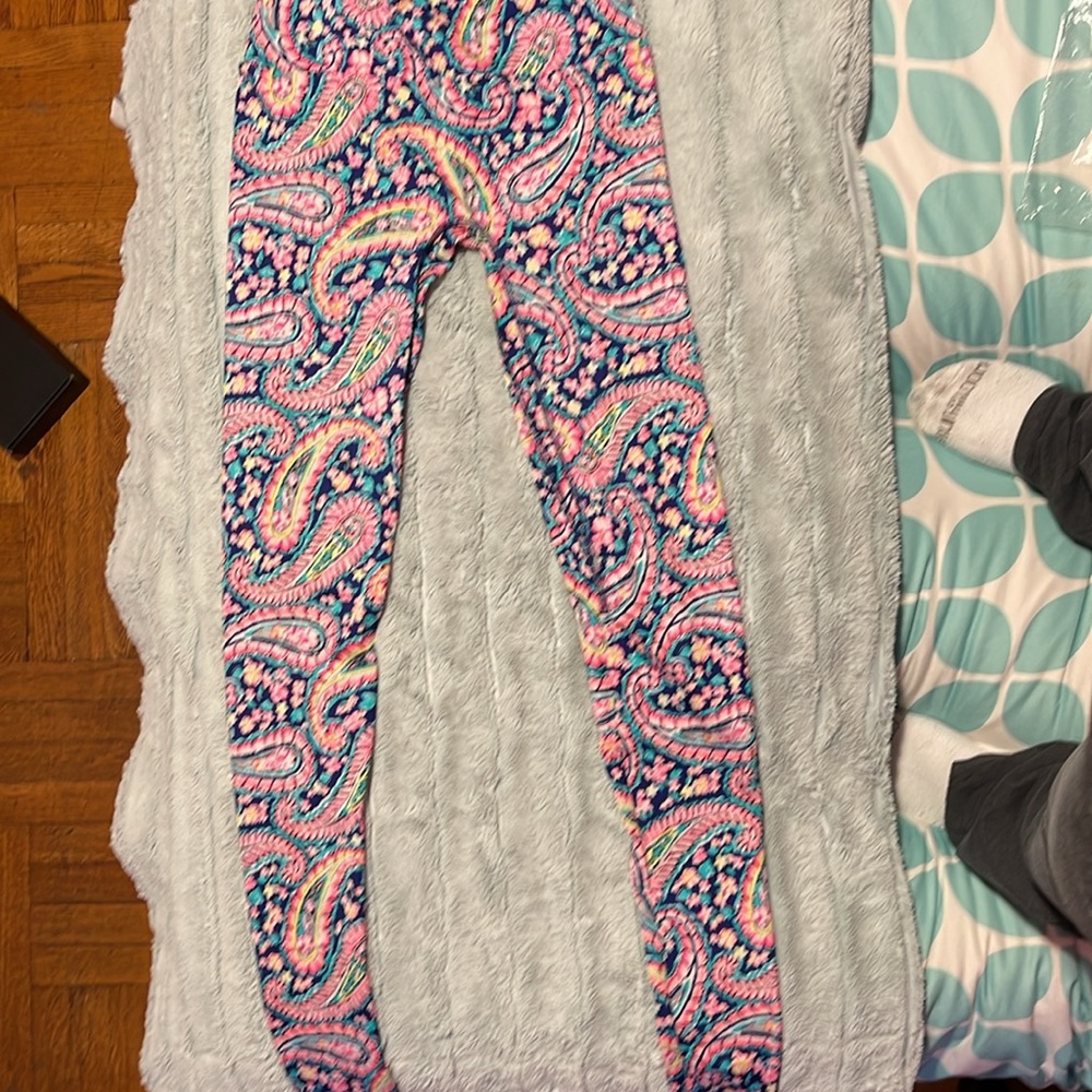 K-Deer K.Deer K Deer Yoga Legging Capri Crop Length Nantucket Paisley M - Picture 2 of 4